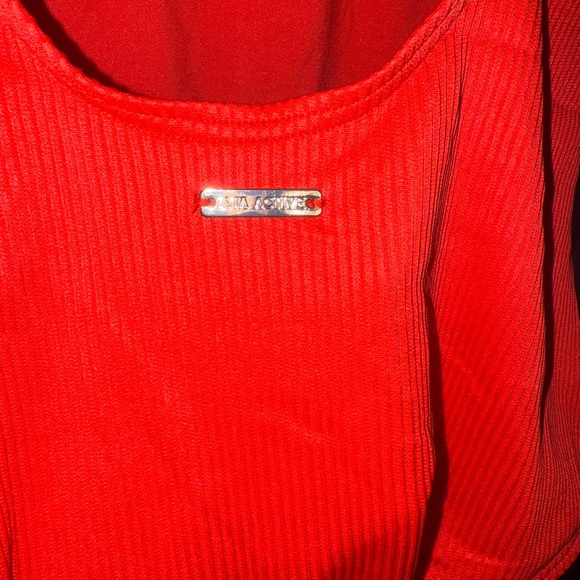 ZYIA Red Ribbed One-Piece Swimsuit - Picture 5 of 8